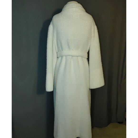 JC Penneys White Long Robe Vintage Meduim Pockets Fleece Housecoat Cozy - Picture 2 of 12